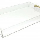 Isaac Jacobs Clear Acrylic Tray with Handle (11x17, Clear with Gold Handle)