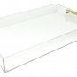 Isaac Jacobs Clear Acrylic Tray with Handle (11x17, Clear with Gold Handle)
