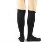 TeeHee Viscose from Bamboo Compression Knee High Socks with Rib 3-Pack Black