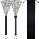 Pangda 1 Pair Drum Brushes Retractable Wire Brushes Drums Drum Sticks Brush w...