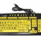 New and Improved: EZSee by DC - Large Print Computer Keyboard USB Wired (Yell...