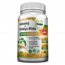 Panax Ginseng + Ginkgo Biloba Tablets - Premium Non-GMO/Veggie Superfood - Tr...