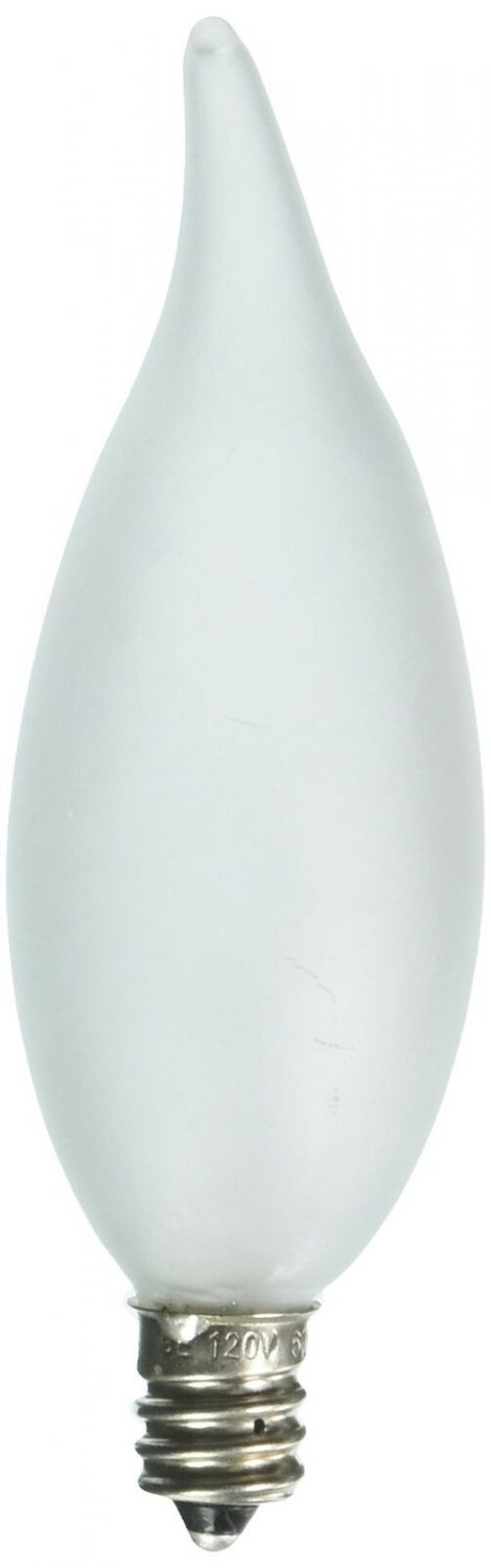 G E LIGHTING 66108 Bent Tip Light Bulb, 60W, Frosted, 2-Pack