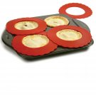 Set of 4 Mini Silicone Crust Shields - Protect Edge of 5" & 6" Pies From Burn...
