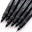Uni Pin Drawing Pens/6 Assorted Tip Sizes, Uni Pin Technical Fineliner Pens, ...