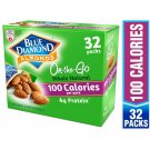 Blue Diamond Almonds Whole Natural Raw Almonds 100 Calorie On The Go Bags, 32...