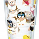 Tervis 1138873 Famous Owls Tumbler with Wrap and Turquoise Lid 24oz, Clear