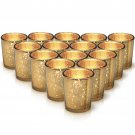 Granrosi Gold Mercury Votive Candle Holder Set of 15 - Speckled Gold Finish M...
