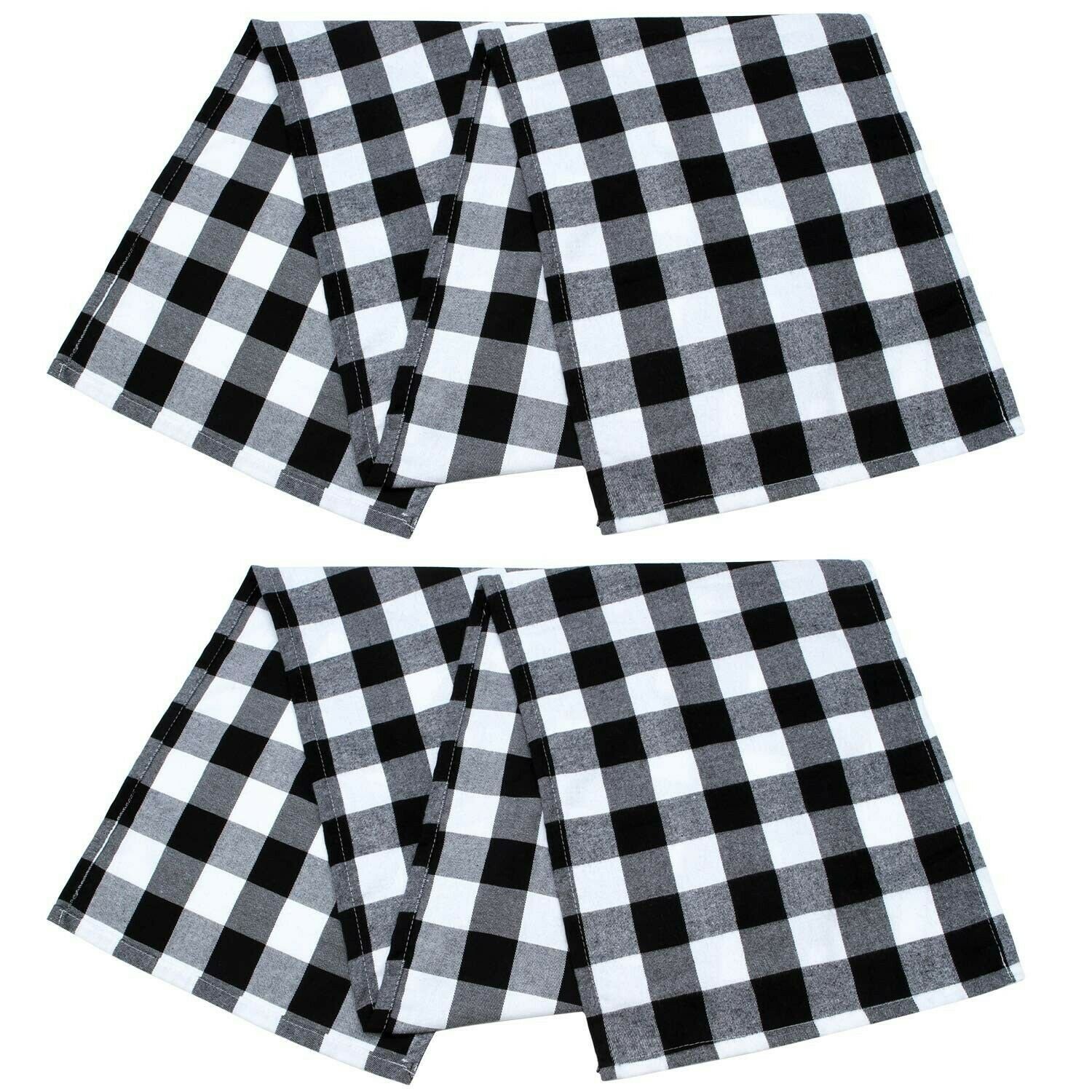Aneco 2 Pack Table Runner Cotton Checkered Table Runner Trendy Modern Plaid D...