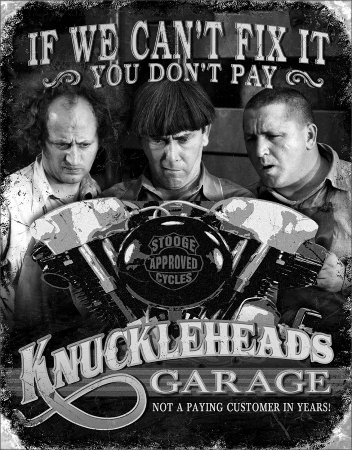 Desperate Enterprises The Three Stooges - Knuckleheads Garage Tin Sign, 12.5"...