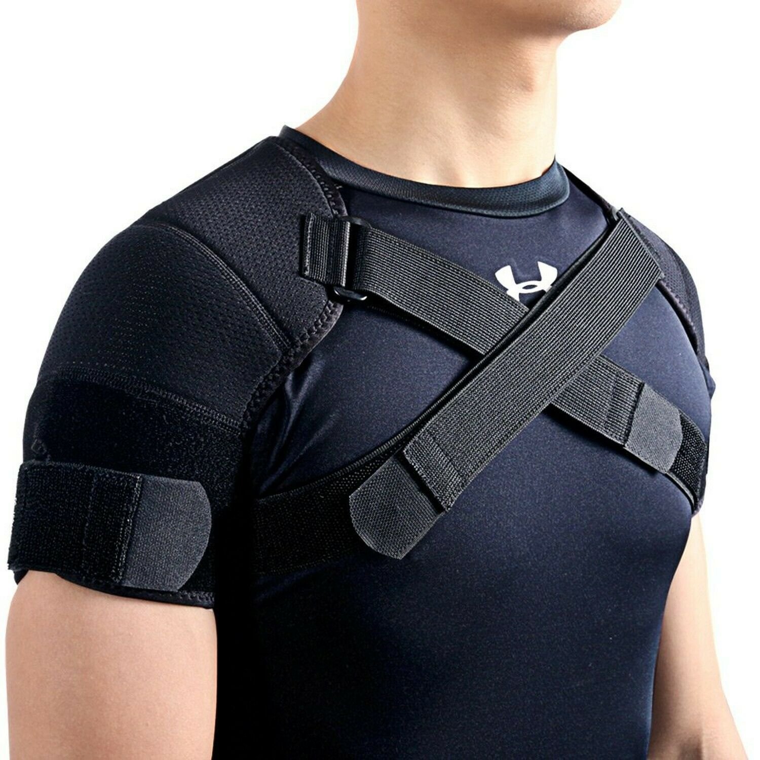 Kuangmi Double Shoulder Support Brace Strap Wrap Neoprene Protector (XX-Large)