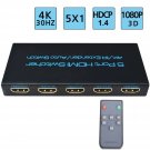 4K@30Hz HDMI Switch 5x1 FiveHome 5 Port HDMI Switcher Support Auto Switch wit...