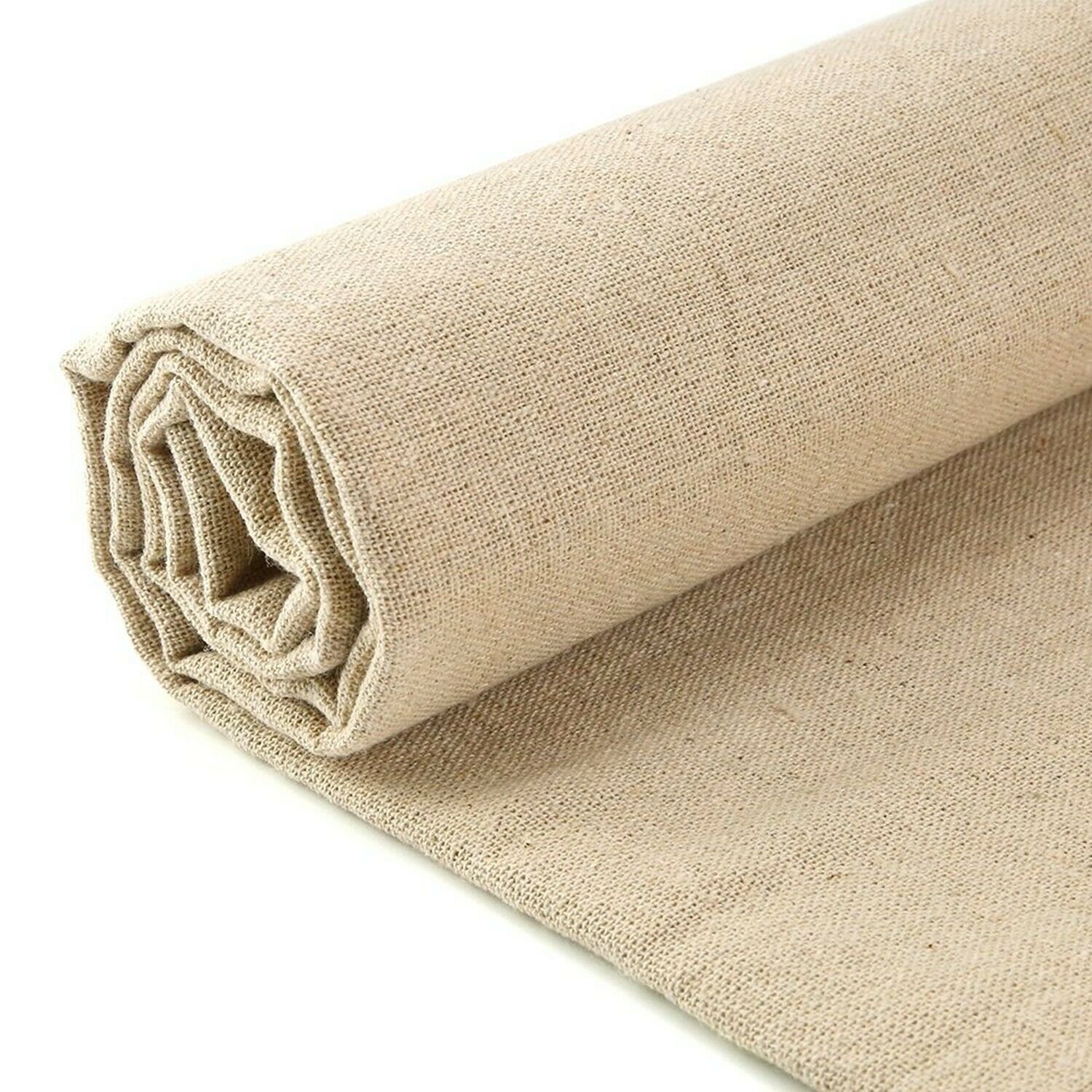 Caydo Linen Needlework Fabric, Plain Solid Colour Linen Fabric Cloth Hemp Jut...