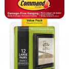 Command 17206BLK-12ES 07250000596 Large Picture Strips, Holds 16 pounds, Deco...