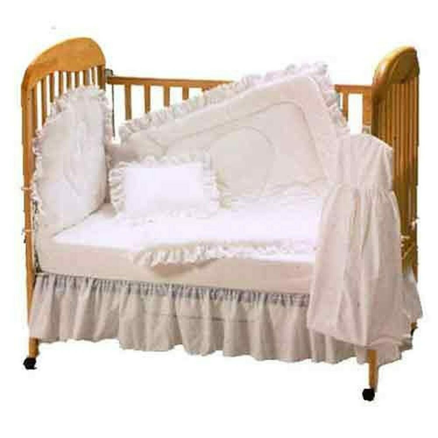 Baby Doll Bedding Carnation Eyelet Mini Crib/Port-a-Crib Set, White