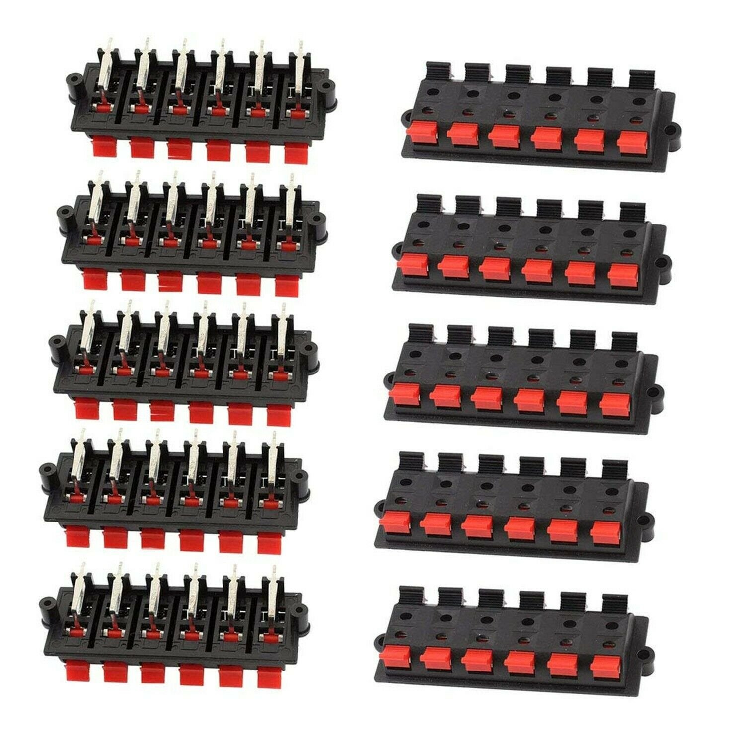 Aodesy 10pcs 12 Way Push Release Connector Plate Stereo Speaker Terminal Stri...