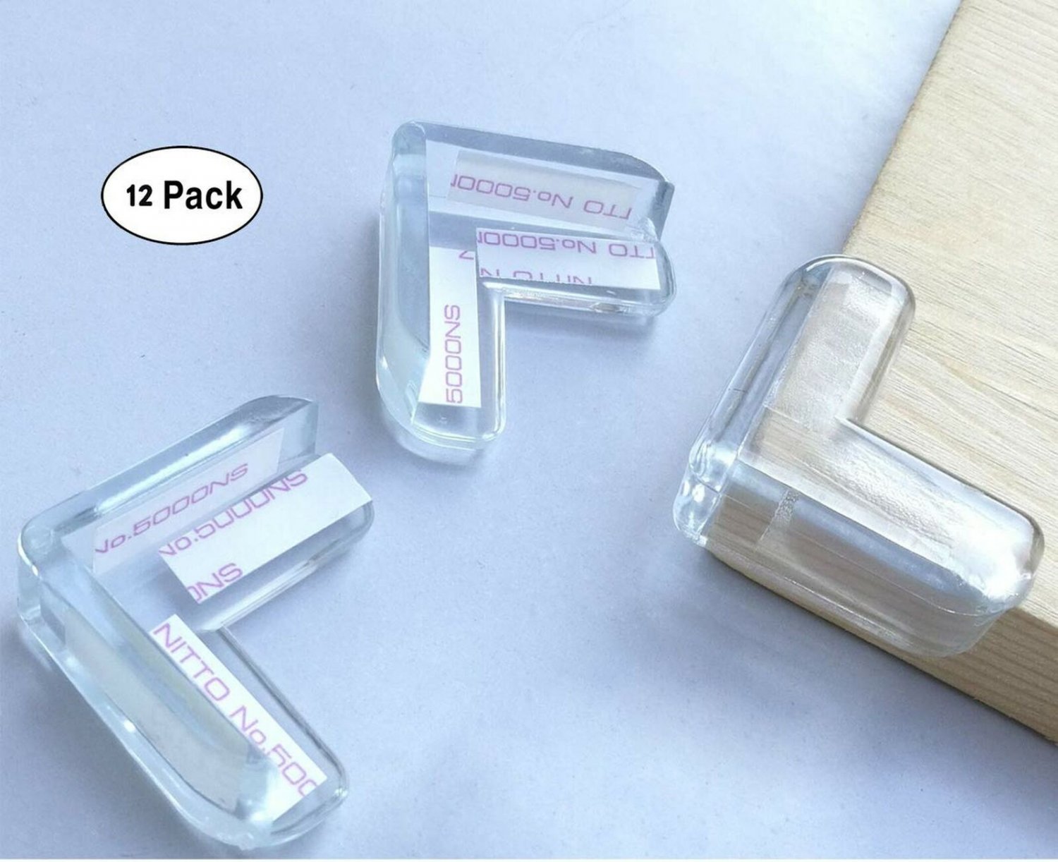 Corner Guards (12 Pack) Clear Corner Protectors | High Resistant Adhesive Gel...