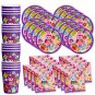 Patchwork Owl Birthday Party Supplies Set Plates Napkins Cups Tableware Kit f...