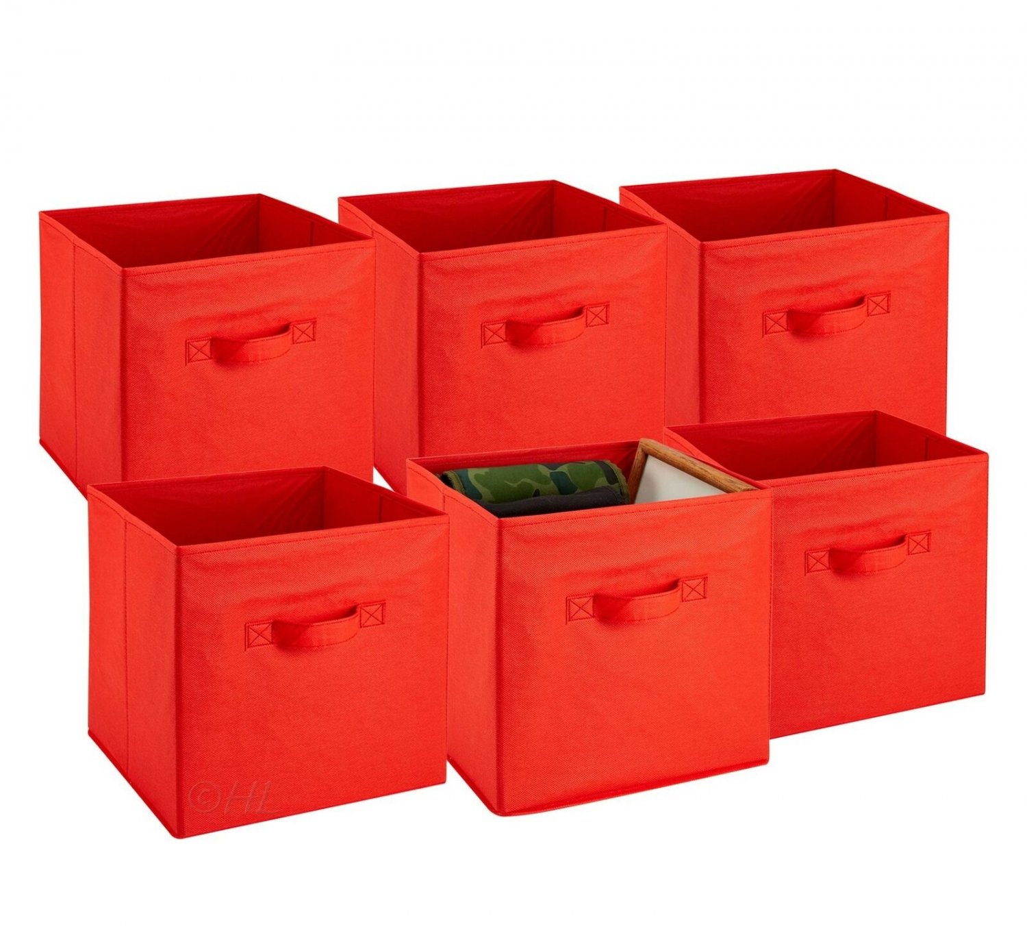 Foldable Cube Storage Bins - 6 Pack - These Decorative Fabric Storage Cubes a...