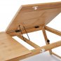 Juns Laptop Desk Adjustable Bamboo Breakfast Serving Bed Tray Tilting Top wit...