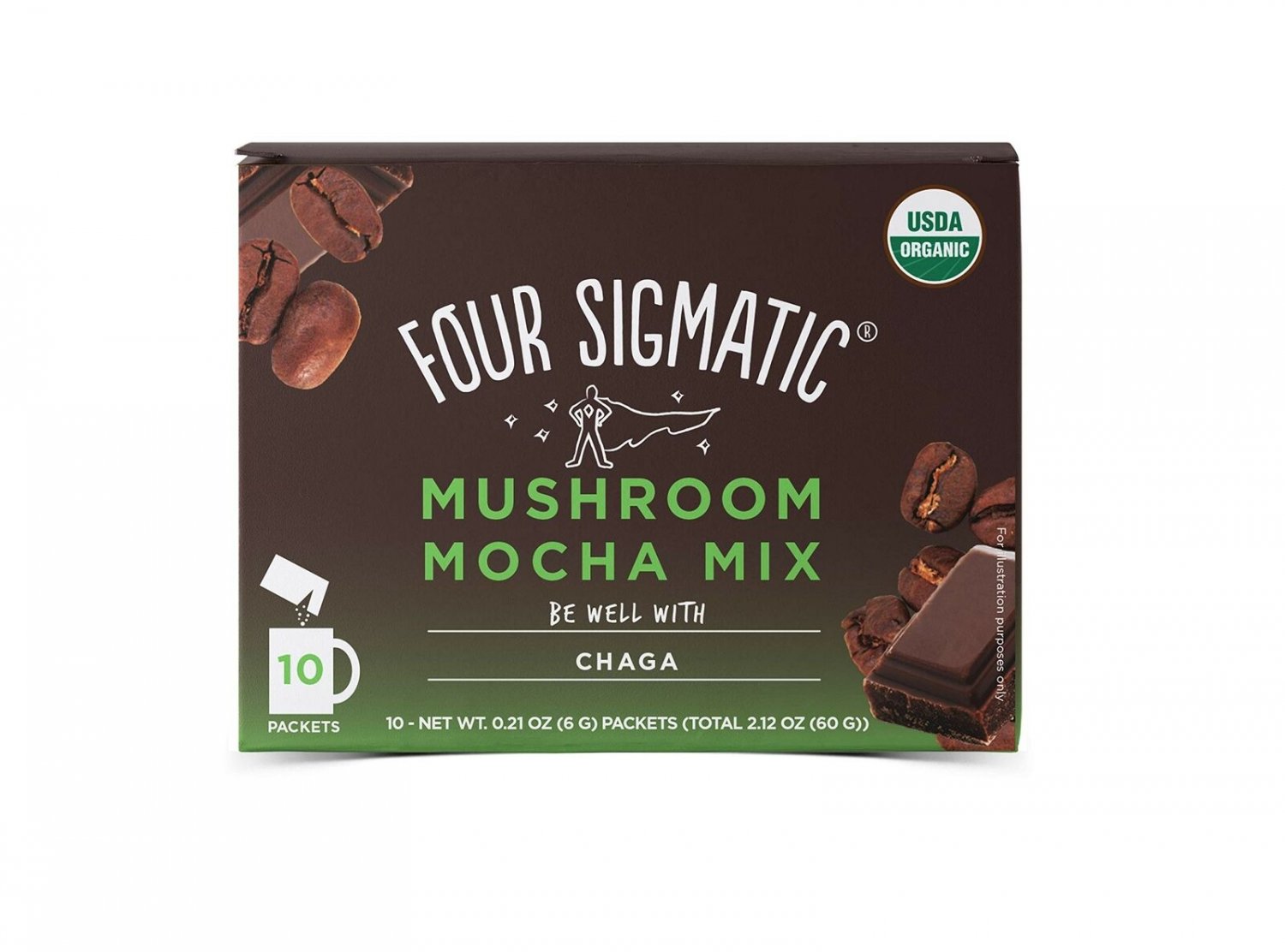 Four Sigmatic Mushroom Mocha - USDA Organic Coffee and Cacao with Chaga Mushr...