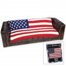 B & F System GFLGBLK United States Flag Print Fleece Throw, 50 Inches x 60 In...