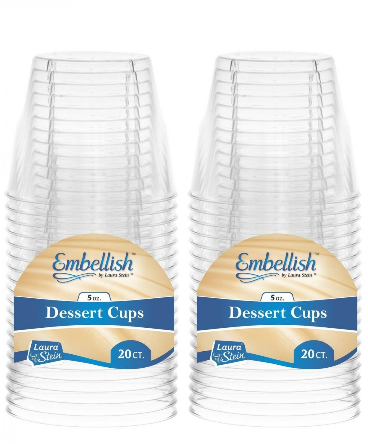 Embellish Crystal Clear Disposable Heavy Duty Plastic 5 Oz Dessert Cups, 40 T...