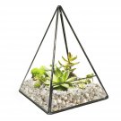 SunGrow Glass Plant Terrarium Globes with Metal Stand - Tall Black S-Hook Pla...