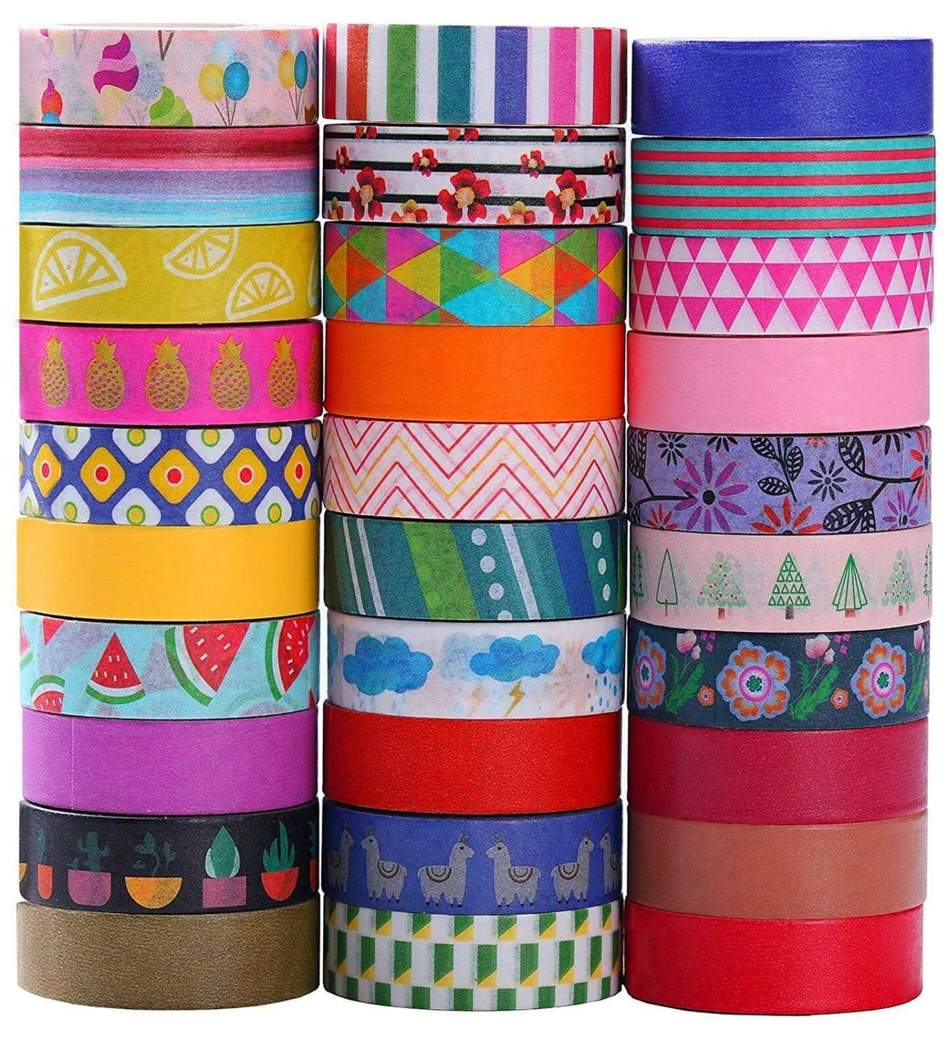 Ninico 30 Rolls Washi Tape Set - 10mm Wide, Colorful Flower Style Design, Dec...