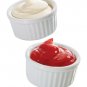 HIC Mini Butter Crock Ramekins, Fine White Porcelain, 2-Inch, 1-Ounce Capacit...