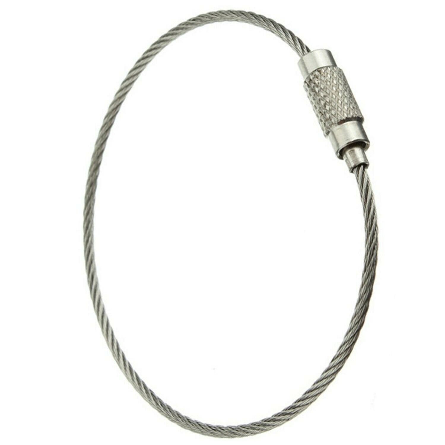 5pcs Key Ring Keychain Aircraft Cable Wire Stainless Steel Gear