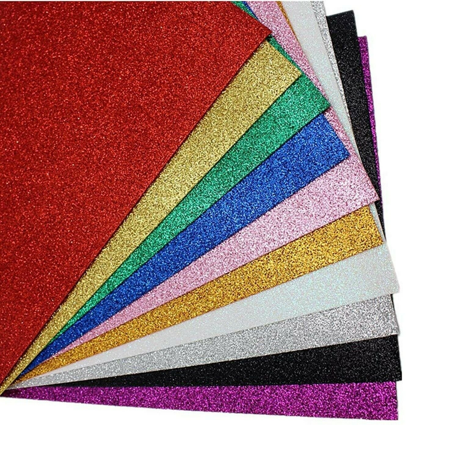 MeCamping A4 Glitter EVA Sponge Paper Foam Sheet Faux Vinyl Leatherette Fabri...