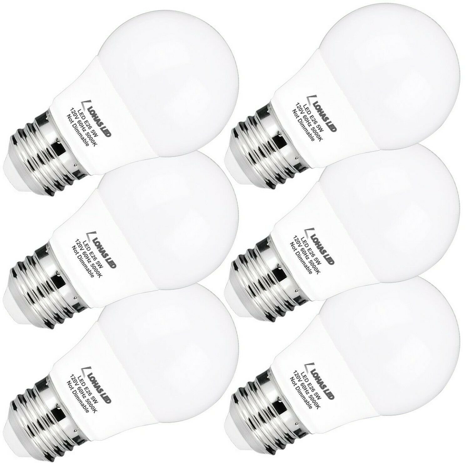 A15 LED Bulb, LOHAS A15 LED Light Bulbs 40W Equivalent(5w LEDs), Daylight(500...