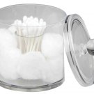 Home Basics Cotton Ball and Swab Holder, Acrylic Round
