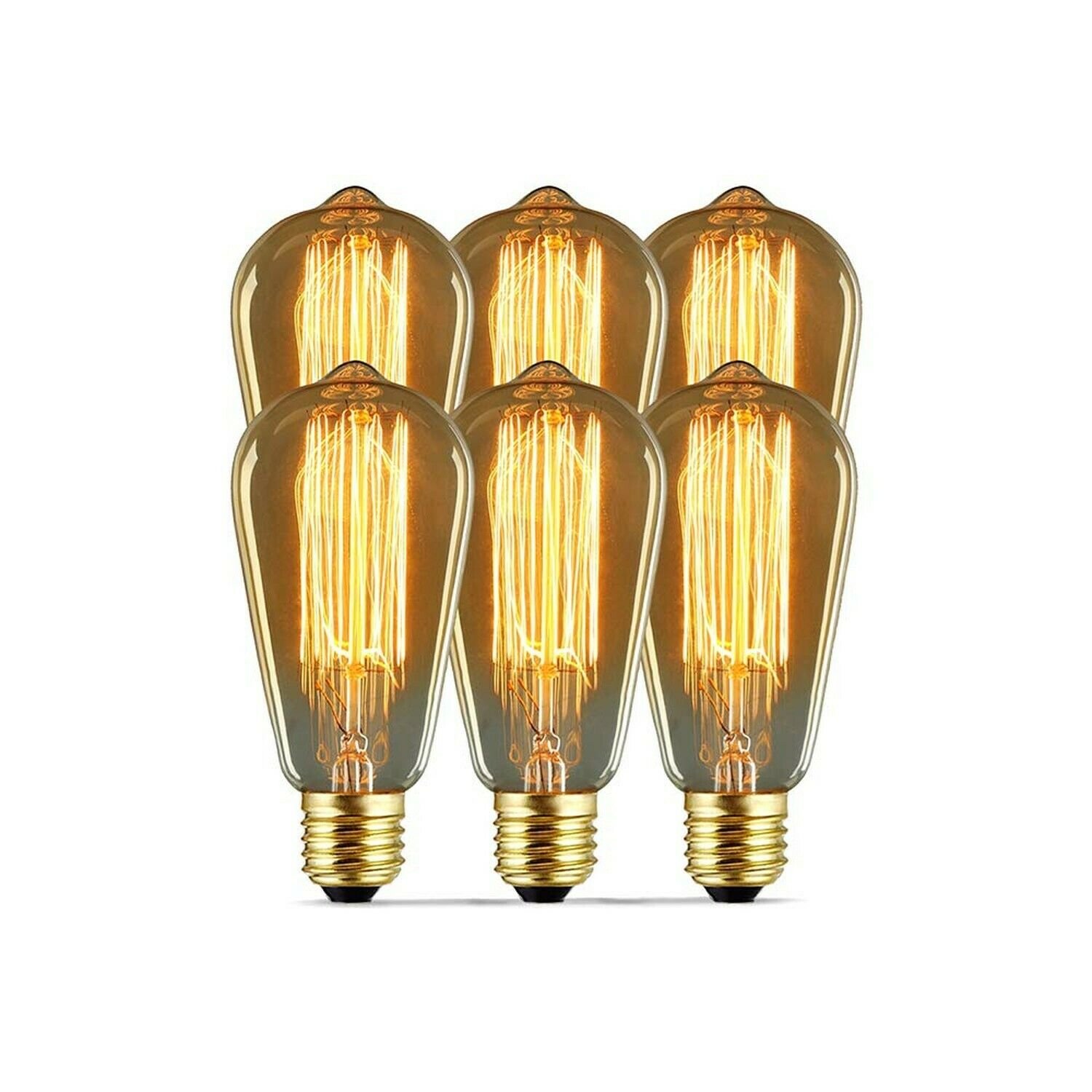 Modvera Lighting 60W Edison Light Bulb - Omni Directional Squirrel Cage Filam...