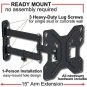 Husky Mount Full Motion TV Wall Mount Bracket Heavy Duty Articulating Tilt Sw...