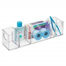 mDesign Plastic Storage Organizer Bin with Handles - Divided Organizer for Vi...