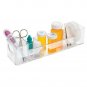 mDesign Plastic Storage Organizer Bin with Handles - Divided Organizer for Vi...