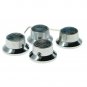KAISH 4x Abalone Top Chrome LP Top Hat Knobs with Set Screw Metal Bell Knobs ...