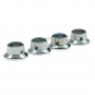 KAISH 4x Abalone Top Chrome LP Top Hat Knobs with Set Screw Metal Bell Knobs ...