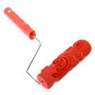 7" DIY Floral and Dot Pattern Paint Roller for Wall Decoration w/ Handle
