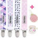 Pacifier Clip by Dodo Babies Pack of 4 + Pacifier Case, Premium Quality for G...