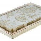 Boston International Ceramic Guest Towel Caddy, Antique White 9.25 x 6-Inches