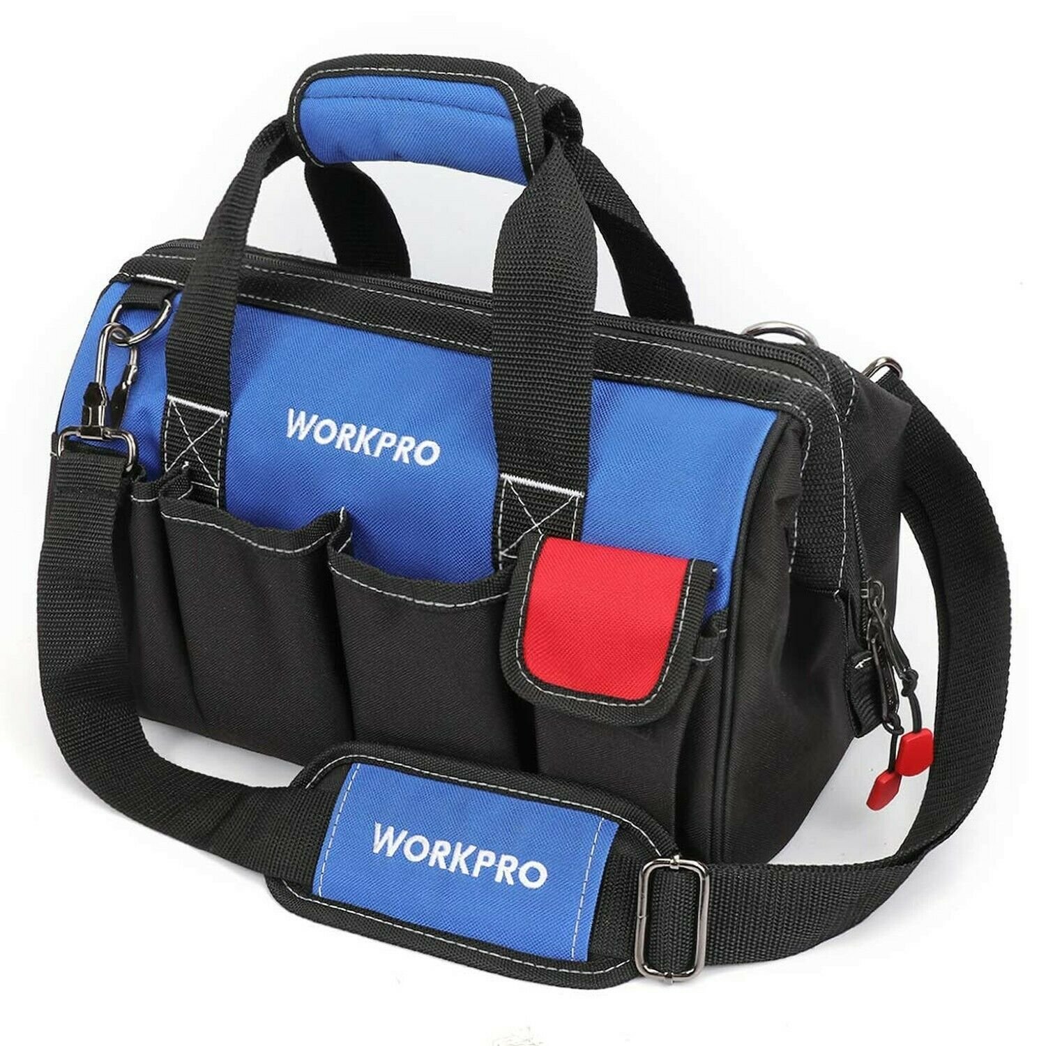 WORKPRO 14-inch Tool Bag, Multi-pocket Tool Organizer with Adjustable Shoulde...