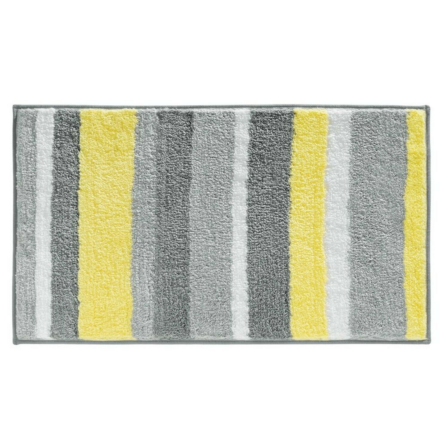 iDesign Stripz Bath, Machine Washable Microfiber Accent Rug for Bathroom, Kit...