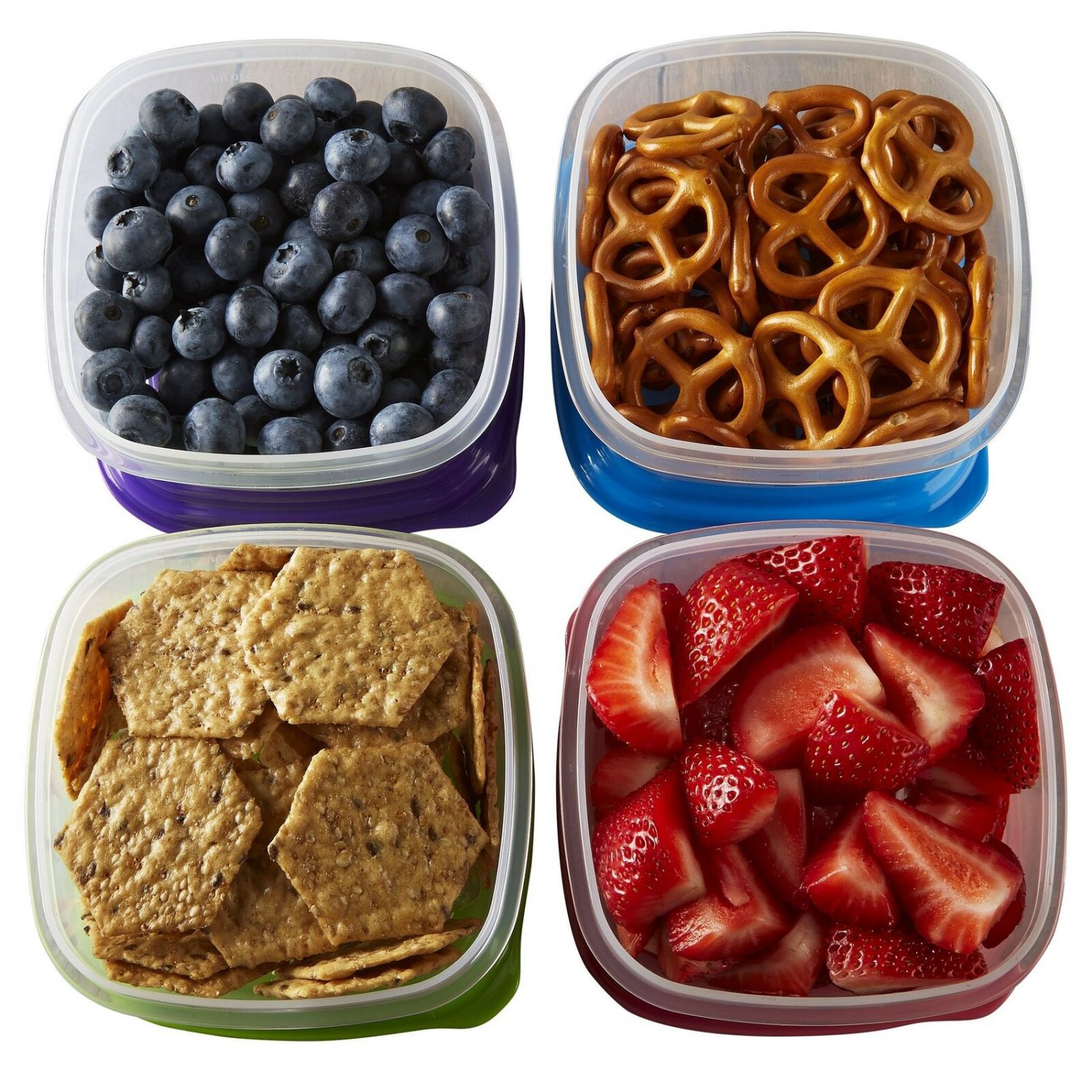 Fit & Fresh Stak Pak Portion Control 1-Cup Container Set,  4 BPA-Free Reusabl...