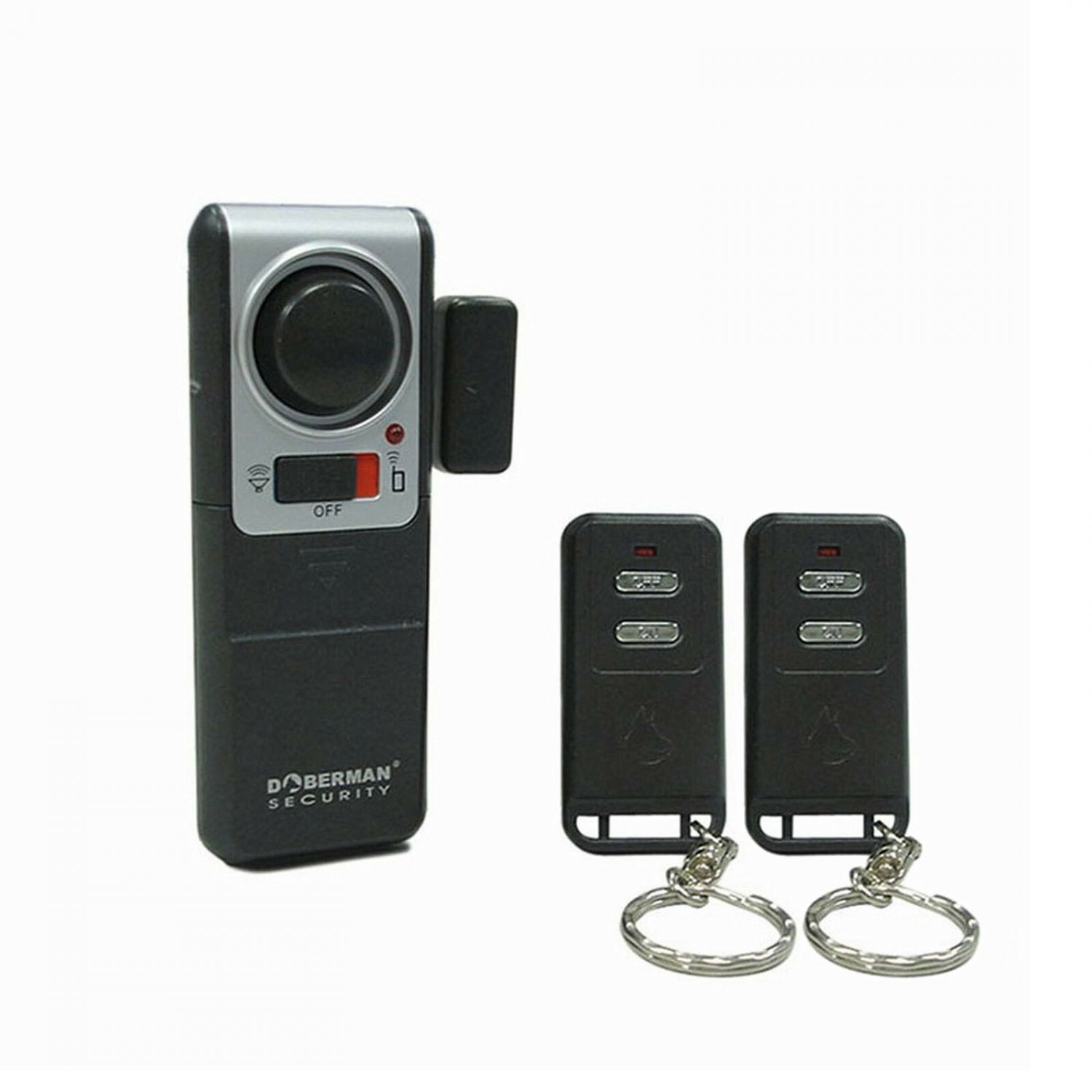 Doberman Security SE-0119A Wireless Door Alarm with 2 Remote Controls (Silver...