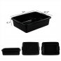 Qsbon Commercial Plastic Bus Box/Tote Box, Black Bus Tub/Wash Basin Tub, Set ...