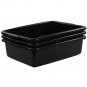 Qsbon Commercial Plastic Bus Box/Tote Box, Black Bus Tub/Wash Basin Tub, Set ...