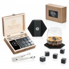 Premium Whiskey Stones Gift Set | 12 Polished Granite Reusable Ice Cubes | Co...